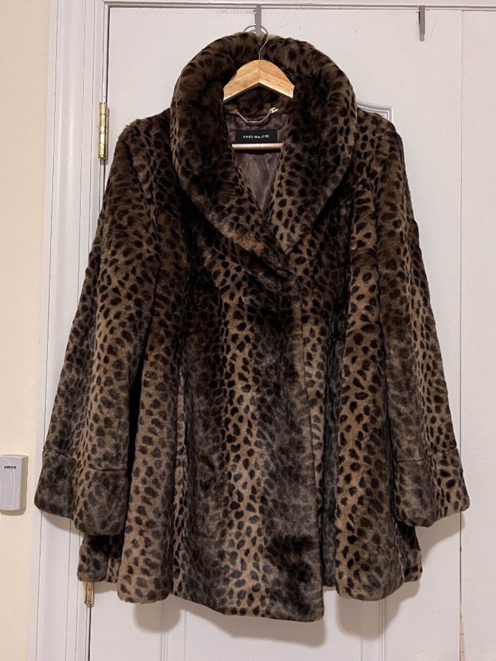 Jones New York Vintage Fun Fur Leopard Coat S